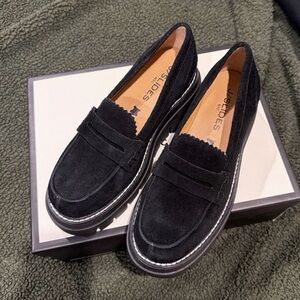 J Slides Black Suede Loafers “Tyler”